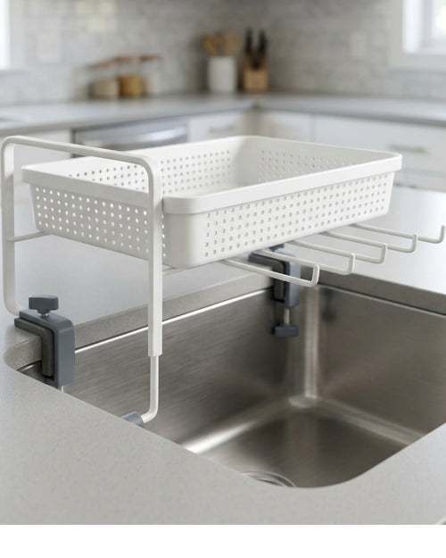 Zbwmk Clamp-On Cantilever Sink Draining Rack White Slate - Lifestyle view