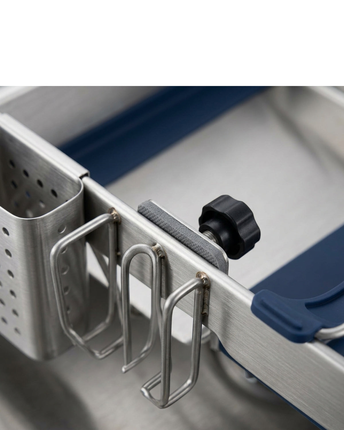 Zbwmk Divider Saddle Sink Draining Rack Steel Navy - Detail view