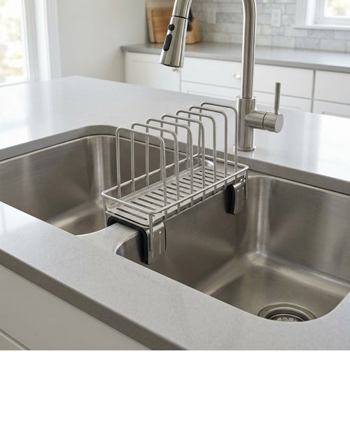 Zbwmk Divider Saddle Sink Draining Rack Steel Navy - Lifestyle view