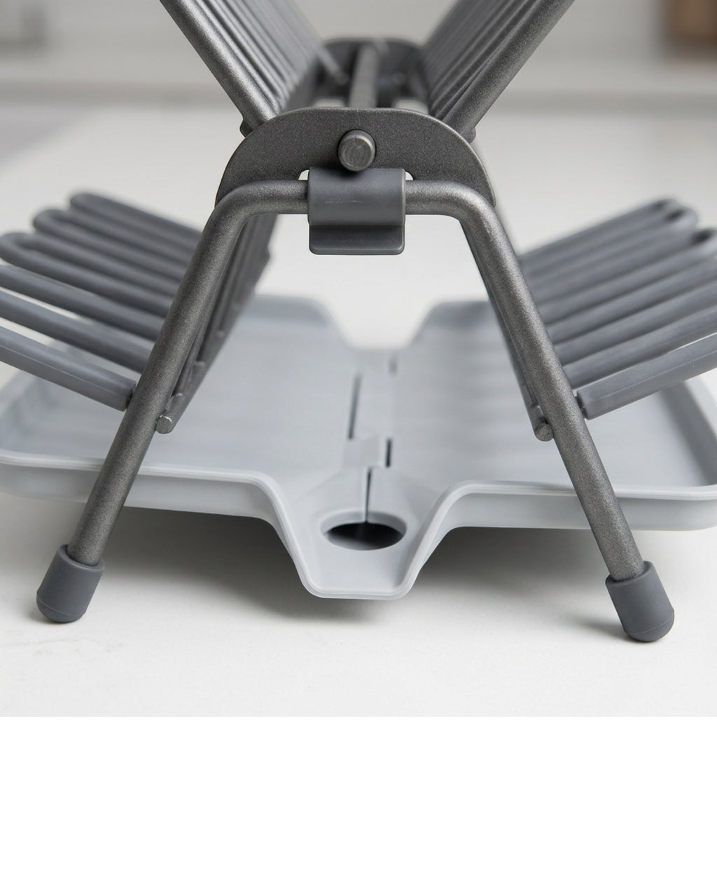 Zbwmk Folding A-Frame Dish Draining Rack Graphite Gray - Detail view